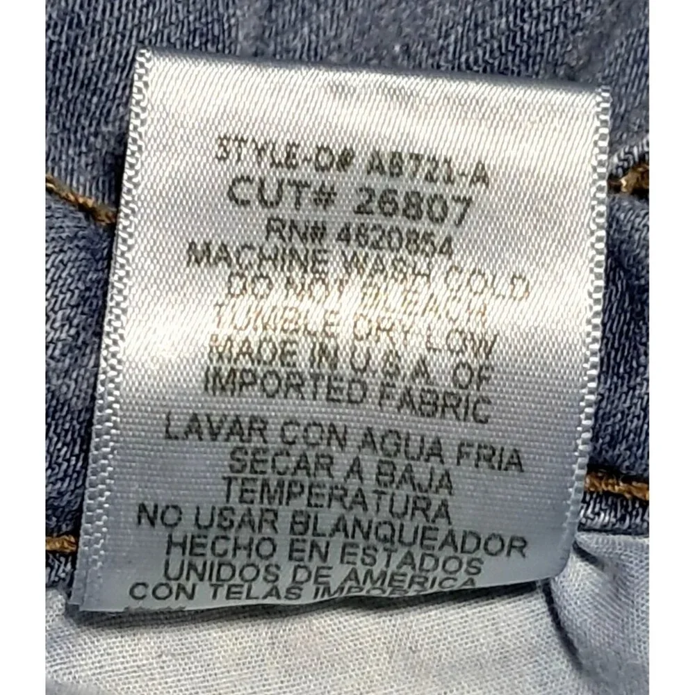 Just USA‎ Womens Skinny Fit Mid-Rise Blue Denim Jeans Sz 25 USA Grunge